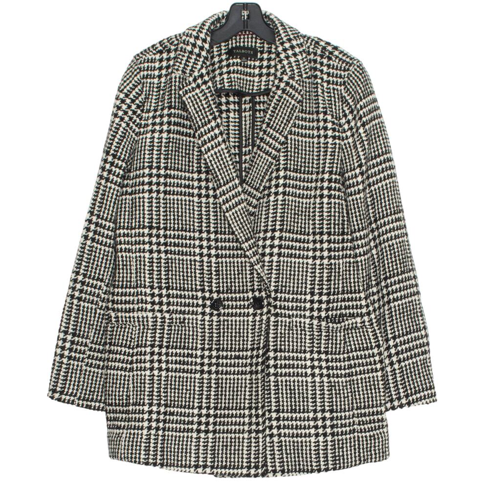 NEW Talbots Coat Wool Academia Preppy Quiet Luxury Old Money Houndstooth Size 14